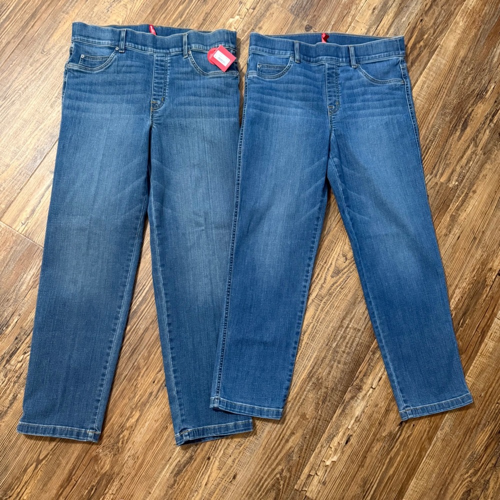 NWT Spanx Straight Leg Jeans‎ Jeggings Womens XL Indigo Pull On Stretch Slimming